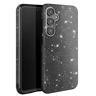 Ohišje z bleščicami za Samsung Galaxy S23 FE proti udarcem z bleščicami, Črna