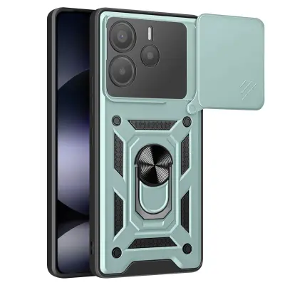 Ohišje za Xiaomi Redmi Note 14 5G Magnetic Ring Camera Protection, Svetlo zelena