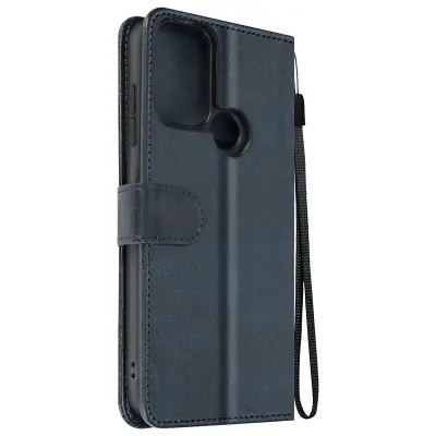 Torbica s preklopom za Nokia C22 Denarnica s trakom za roko, Modra noč