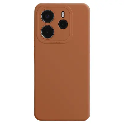 Ohišje za Xiaomi Redmi Note 14 4G Silicone Smooth Camera Block Protected, Rjava