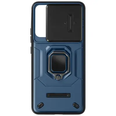 Ohišje s prstanom za Xiaomi 14 Zaščita pred udarci z drsnim pokrovom kamere, Modra noč