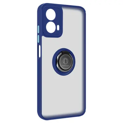 Ohišje s prstanom za Motorola Moto G34 Podporna funkcija Zaščita pred udarci, Modra