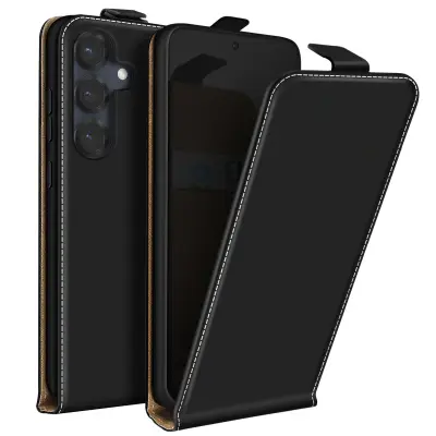 Navpično ohišje za Samsung Galaxy S25 Plus z držalom za kartice, Črna