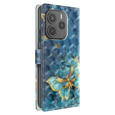 Ohišje za Xiaomi Redmi Note 14 5G Wallet Video držalo, Modra