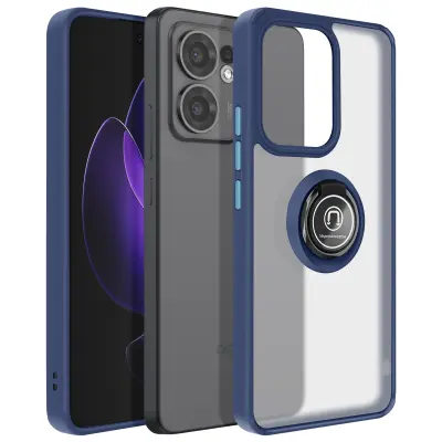 Ohišje za Oppo Reno 13 F / 13 FS Magnetni obroč prozoren nazaj, Modra noč