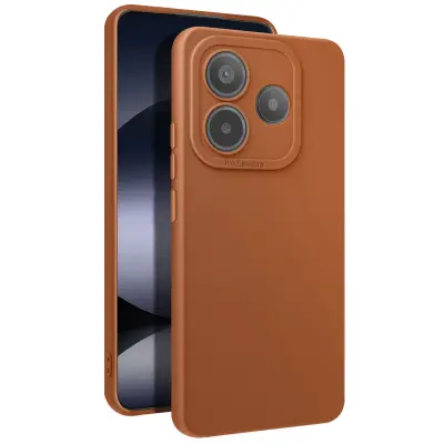 Ohišje za Xiaomi Redmi Note 14 5G Silicone Soft Camera Block Protected, Rjava