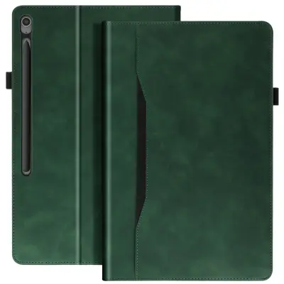 Ohišje za Samsung Tab S10 FE Plus Clamshell Wallet Video držalo, Temno zelena