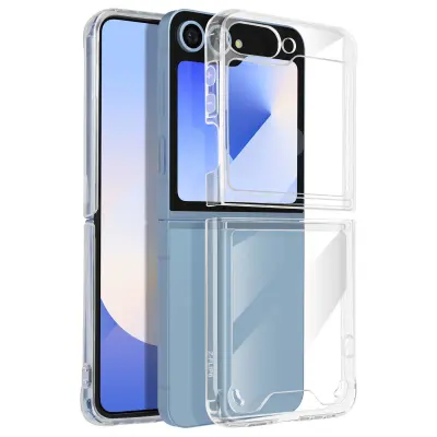 Ohišje za Samsung Galaxy Z Flip 6 Ojačani vogali, Prozorno