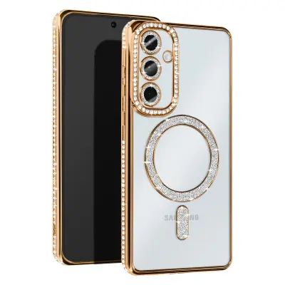 Diamantno ohišje za Samsung Galaxy A35 MagSafe Contour Strass, Zlata