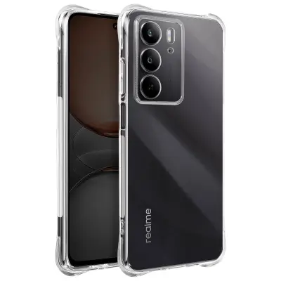 Ohišje za Realme C75 Odporno na udarce, prožno, z ojačenimi vogali, Prozorno