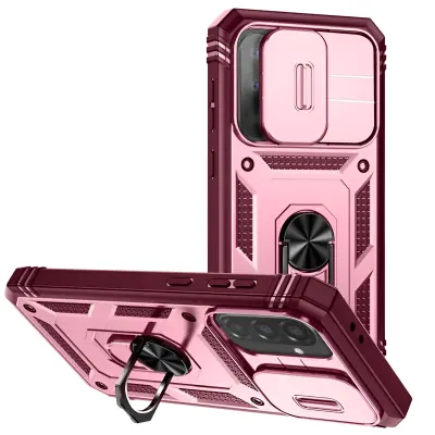 Ohišje za Samsung Galaxy A56 Magnetic Ring Camera Protection, Bordeaux