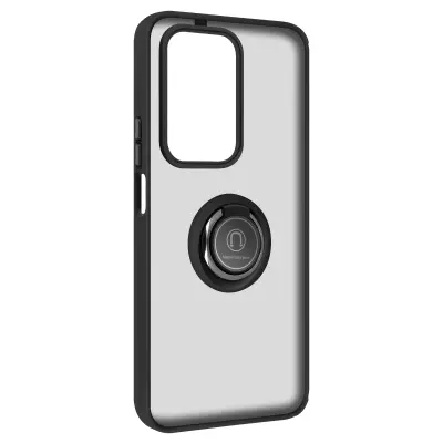 Ohišje s prstanom za Honor 200 Lite Podporna funkcija Zaščita pred udarci, Črna