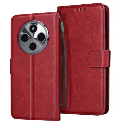 Ohišje za Xiaomi Redmi 14C Clapet Wallet in stabilno video držalo, Bordeaux