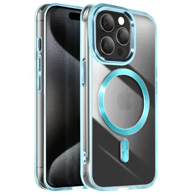 Ohišje MagSafe za iPhone 15 Pro Max Crystal Color Back, Modra