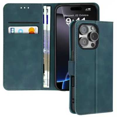 Ohišje za iPhone 16 Pro Max Clap Wallet Video podpora, Modro raca