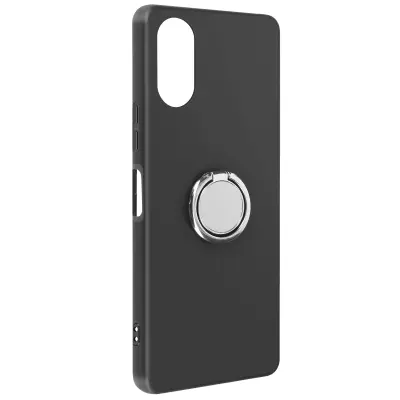 Ohišje s prstanom za Sony Xperia 10 VI s podpornim obročem, Črna