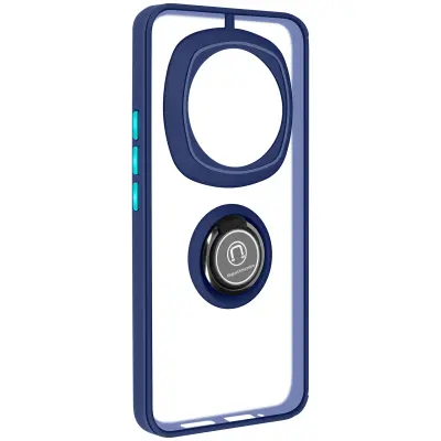 Ohišje s prstanom za Honor Magic 6 Pro 5G Anti-shock Magnetna združljiva funkcija podpore, Modra noč