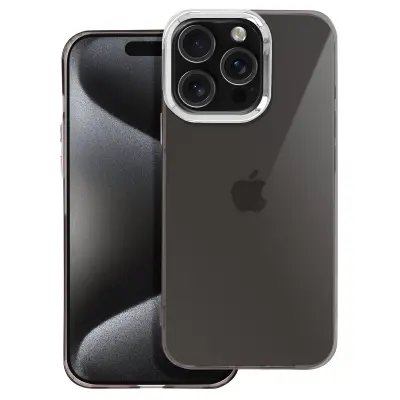 Ohišje za iPhone 16 Pro Max Soft Smoked Design Metallic Edge, Črna