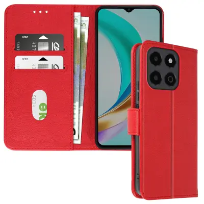 Ohišje za Honor X6b Clapet Wallet and Video Holder, Rdeča