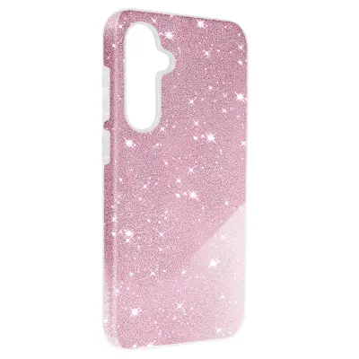 Ovitek za Samsung Galaxy S23 FE z blešcicami, silikonski poltrdi fin, Roza