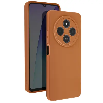 Pokrov za Xiaomi Redmi 14C Silikonska podloga Camera Block Protected, Rjava