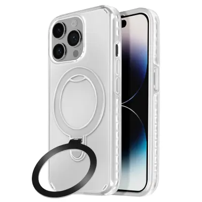 Ohišje MagSafe, odporno na udarce, za iPhone 14 Pro s stojalom, Bela