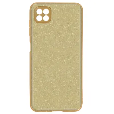 Ohišje za Samsung Galaxy A22 5G Bleščice, silikonski gel s trdo plastjo, Zlata