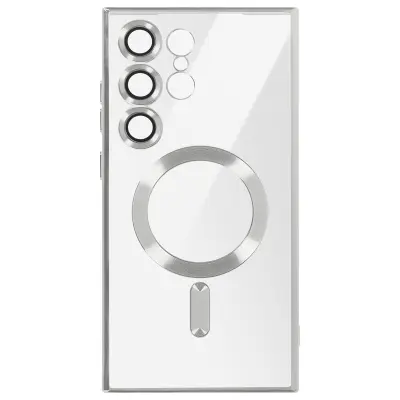 Magsafe ohišje za Samsung Galaxy S24 Ultra Chrome, Srebrna