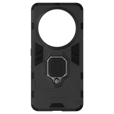Ohišje s prstanom za Xiaomi 14 Ultra Odporna zaščita pred udarci iz biomaterialov, Črna