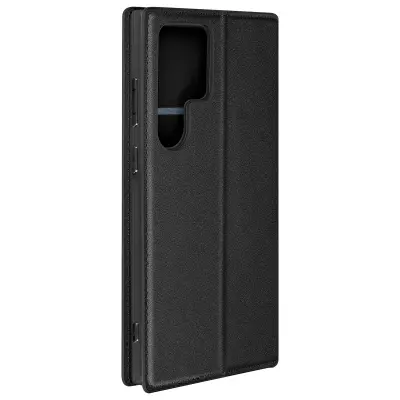 Ovitek za Galaxy S24 Ultra Card Holder Video Support Magnetic Flip, Črna