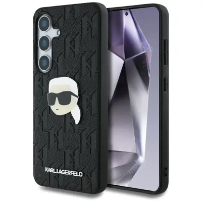 ETUI KARL LAGERFELD USNJENI MONOGRAM ZA SAMSUNG GALAXY S25 Z LOGOTIPOM KARL HEAD