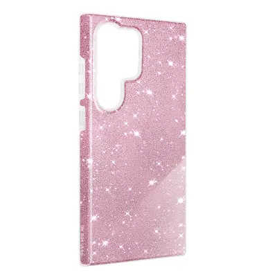 Ovitek za Samsung S24 Ultra Glitter Silikonski Poltrdi Fine, Roza