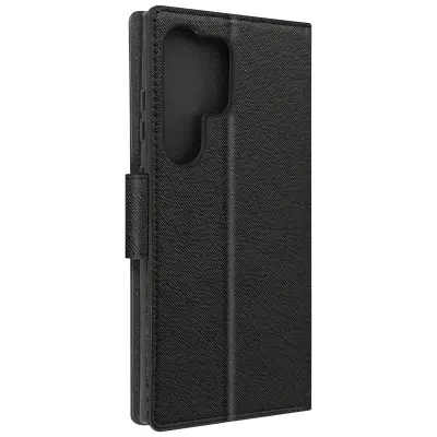 Ovitek za Samsung Galaxy S24 Ultra Flip Wallet Video Support, Črna