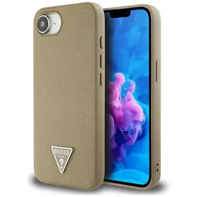 GUESS OVITEK ZRNAT TRIKOTNIK ZA MAGSAFE ZA IPHONE 16E Z VISOKO ZAŠČITO