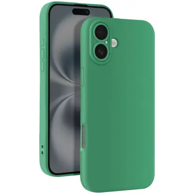 Ohišje za iPhone 16 Plus Silikonsko gladko zaščiteno ohišje za fotoaparat, Zelena
