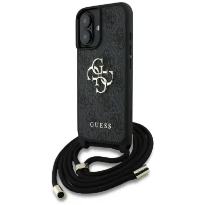 OVITEK GUESS CASE ZA IPHONE 16 PLUS 4G BIG LOGO CORD STAP CROSSBODY TPU