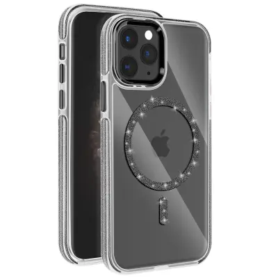Ohišje MagSafe za iPhone 11 Pro Max Silikonsko bleščeče, Črna