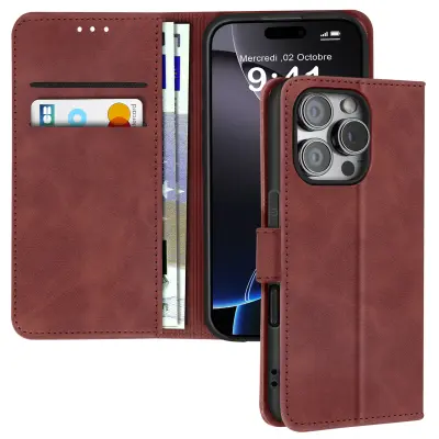 Ohišje za iPhone 16 Pro Clap Wallet Video podpora, Rjava