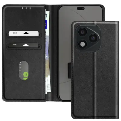 Ohišje za Honor 400 Lite z denarnico in držalom za videoposnetke, Črna