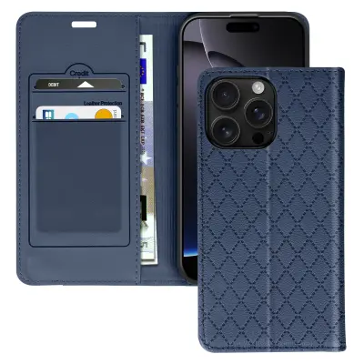 Folio ohišje za iPhone 16 Pro Max Losange Imetnik kartice Video podpora, Modra noč