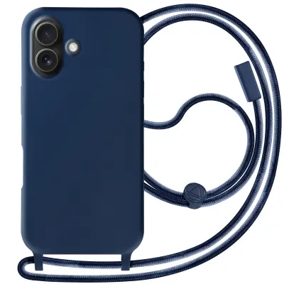 Soft touch Silikonska vrvica Modra za iPhone 16 Plus, Modra noč