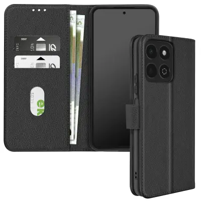 Ohišje za Honor 200 Smart Clap Denarnica in držalo za videoposnetke, Črna