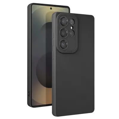 Ohišje za Samsung Galaxy S25 Ultra Silikonska podloga, Črna
