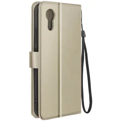 Torbica za Samsung Galaxy Xcover 7 Denarnica in držalo za videoposnetek Clap Gold, Zlata