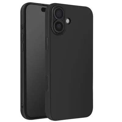 Ohišje za iPhone 16 Plus Silikonsko mehko tanko in lahkotno oblikovanje, Črna