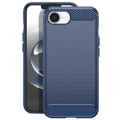 Ohišje za iPhone 16e Silikonsko oblikovanje Brushed Carbon, Modra