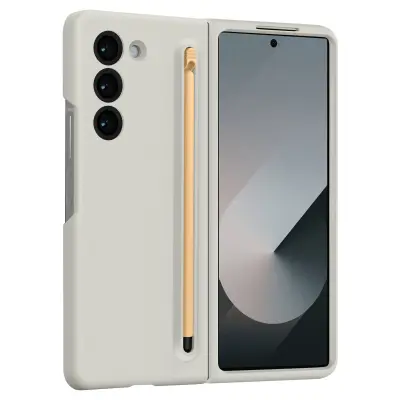 Ohišje za Samsung Galaxy Z Fold 6 Softtouch + Stylus, Svetlo siva