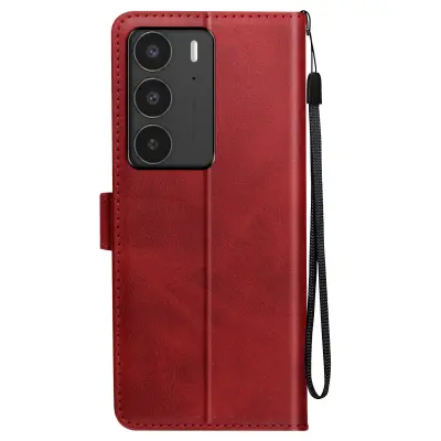 Ohišje za Realme C75 in 14x Dragonne Clapet Portfelj Support, Rdeča
