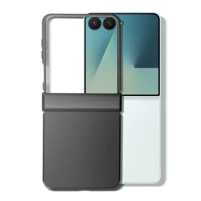 Ovitek za Galaxy Z Flip 7 Soft-Touch z ojačanim tečajem, Črna