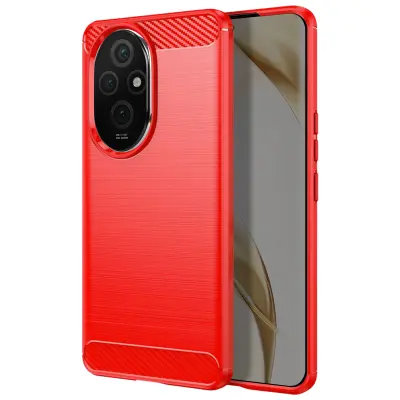 Ohišje za Honor 200 Soft Brushed Carbon Effect, Rdeča